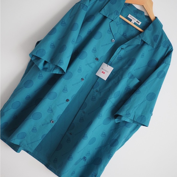 JW Anderson casual open collar Uniqlo badminton print shirt - Picture 7 of 10